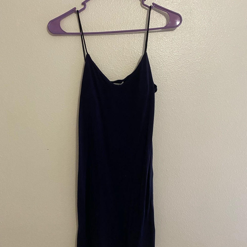 Navy blue spaghetti strap dress
